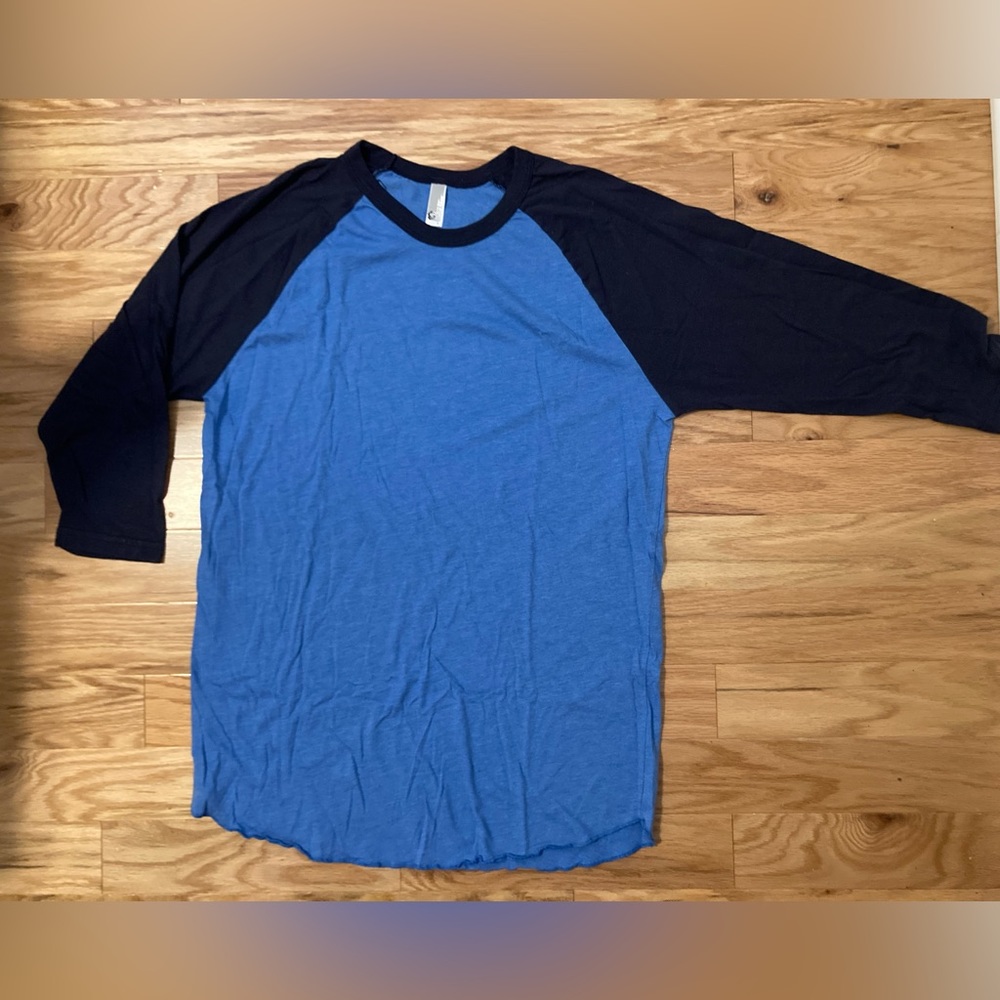 American apparel 50/50 3/4 baseball tee Large